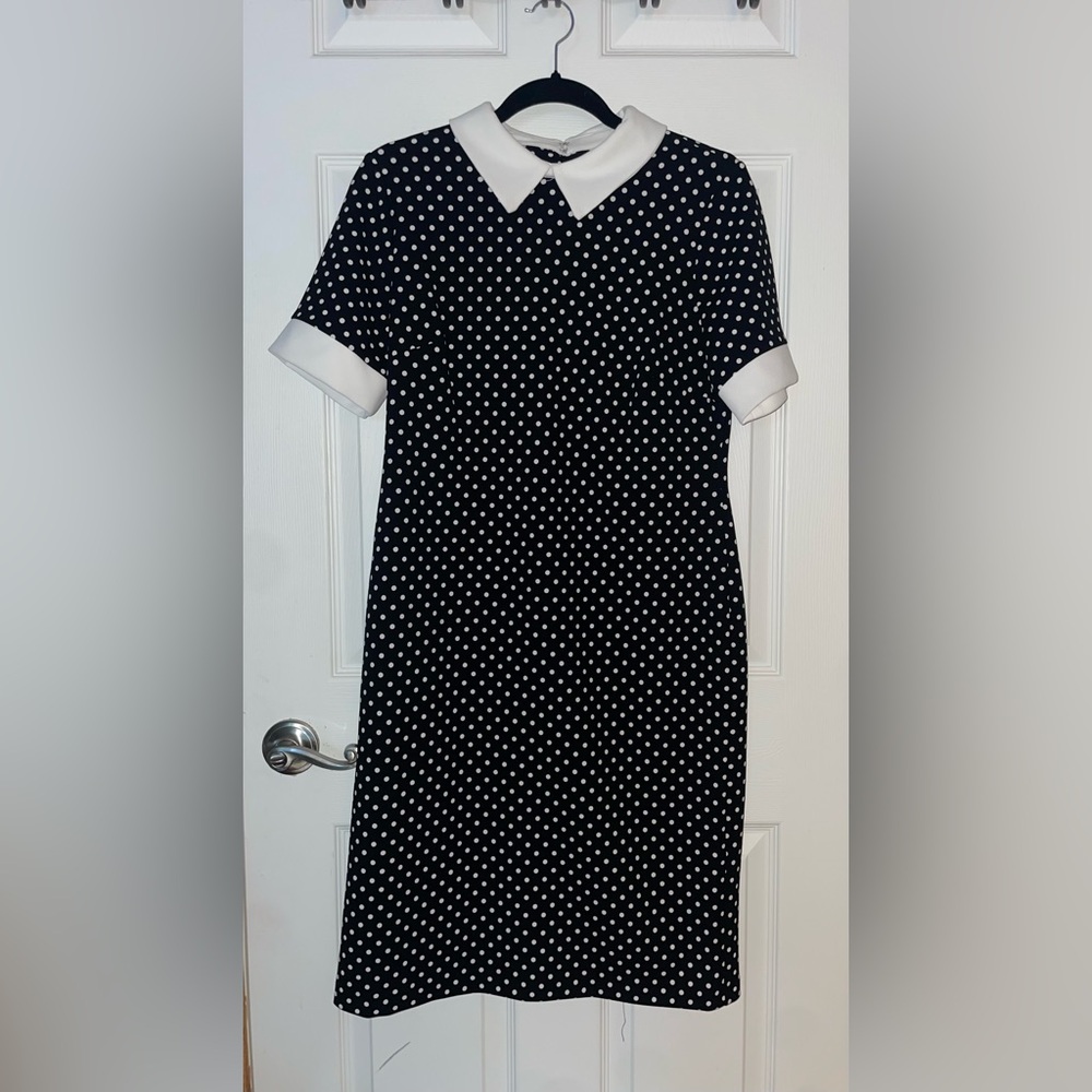 Vintage Shelby & Palmer Black Dress with White Polka Dots